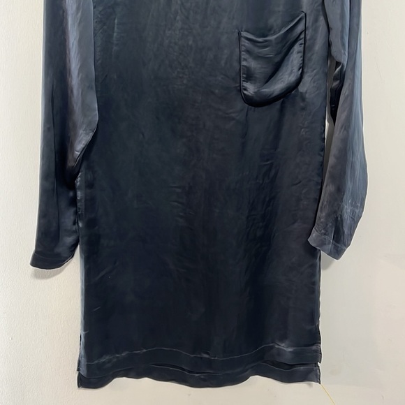 THEORY Blue Long Night Shirt W/Tie Size 0 - Picture 3 of 14